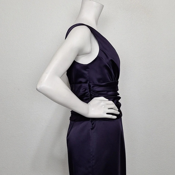 David's Bridal Purple Bridal Formal Satin Sleeveless Gown Maxi Dress Size 10 - Picture 9 of 11